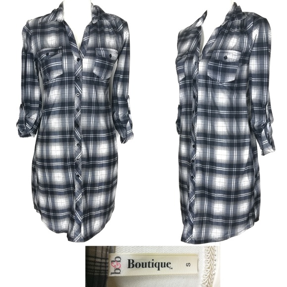 b&b boutique Tops - b&b boutique plaid 3/4 sleeve button cuff tunic